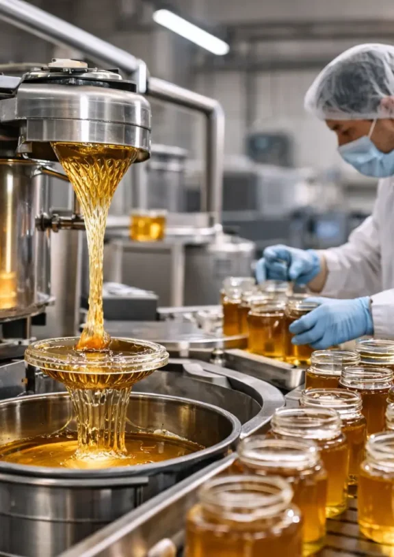 Modern honey processing setup improving hygiene, storage and overall market value.