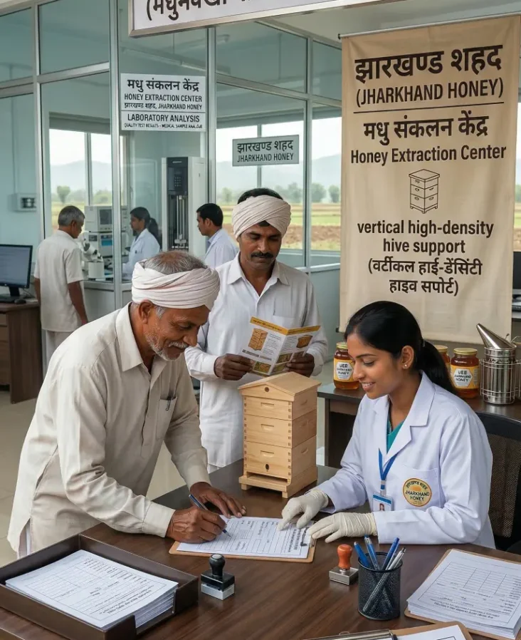 On-ground camps help farmers register and access training, testing and support services.