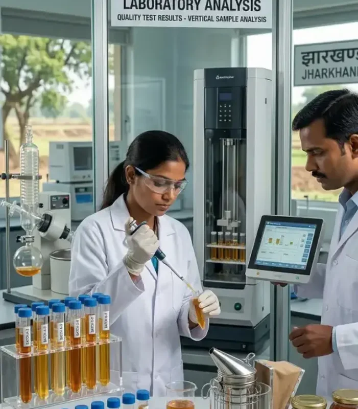 Samples are tested using scientific methods to ensure purity, quality and market readiness.