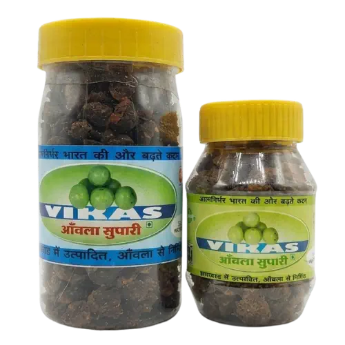 A tasty digestive snack prepared from Indian gooseberry (amla) and traditional ingredients.refe