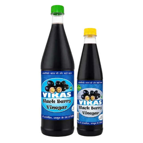 Naturally processed blackberry vinegar prepared from quality fruits for culinary and wellness applications.