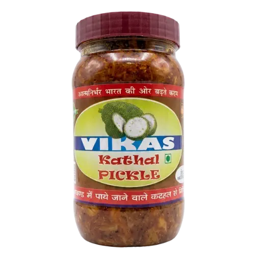 Traditional pickle made from tender jackfruit pieces blended with aromatic spices.