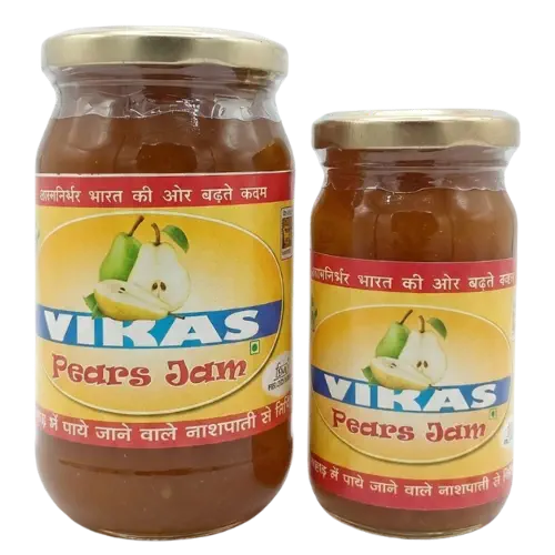 Delicious fruit jam prepared from quality pears with a smooth texture and natural flavor.